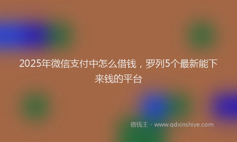 2025年微信支付中怎么借钱，罗列5个最新能下来钱的平台