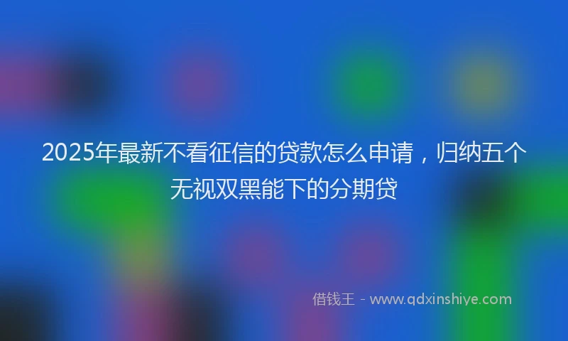 2025年最新不看征信的贷款怎么申请，归纳五个无视双黑能下的分期贷