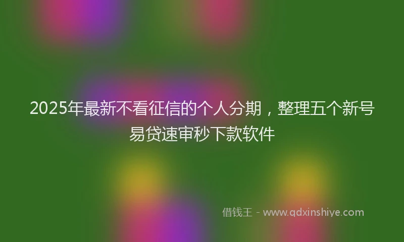 2025年最新不看征信的个人分期，整理五个新号易贷速审秒下款软件