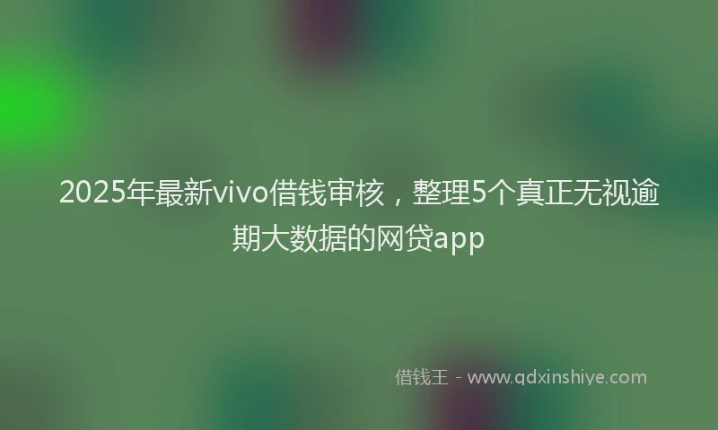 2025年最新vivo借钱审核，整理5个真正无视逾期大数据的网贷app