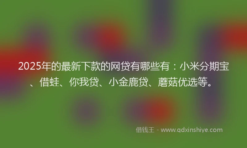 2025年的最新下款的网贷有哪些有：小米分期宝、借蛙、你我贷、小金鹿贷、蘑菇优选等。