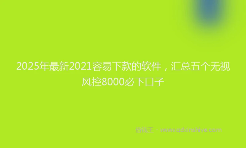 2025年最新2021容易下款的软件，汇总五个无视风控8000必下口子