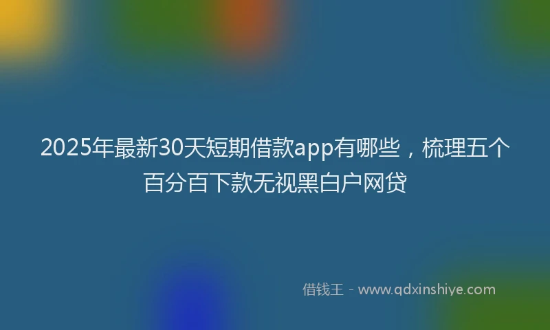 2025年最新30天短期借款app有哪些，梳理五个百分百下款无视黑白户网贷