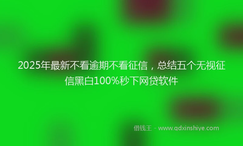 2025年最新不看逾期不看征信，总结五个无视征信黑白100%秒下网贷软件