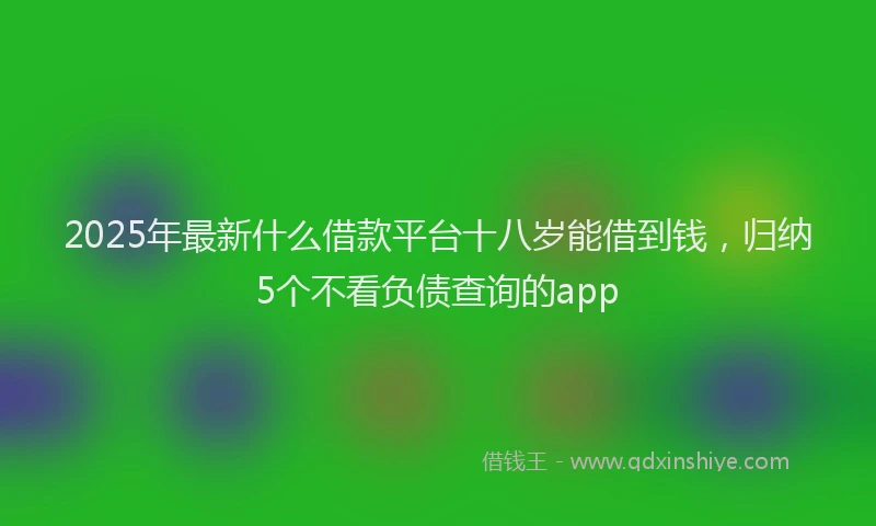 2025年最新什么借款平台十八岁能借到钱，归纳5个不看负债查询的app