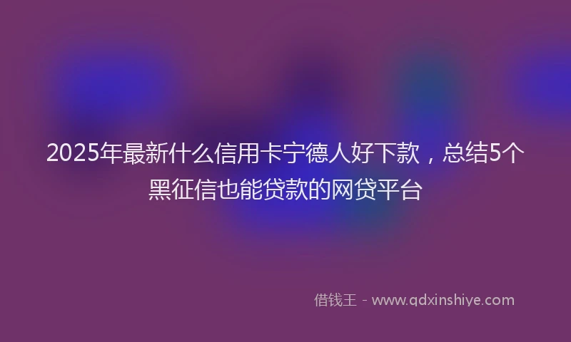 2025年最新什么信用卡宁德人好下款，总结5个黑征信也能贷款的网贷平台