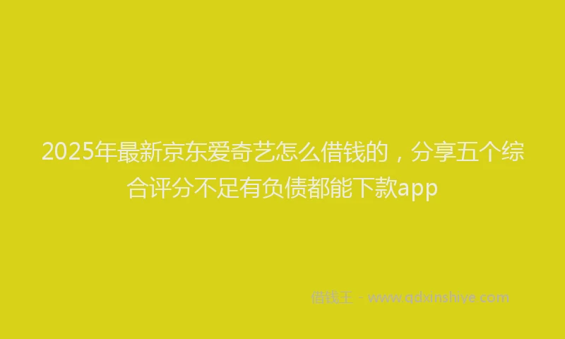 2025年最新京东爱奇艺怎么借钱的，分享五个综合评分不足有负债都能下款app