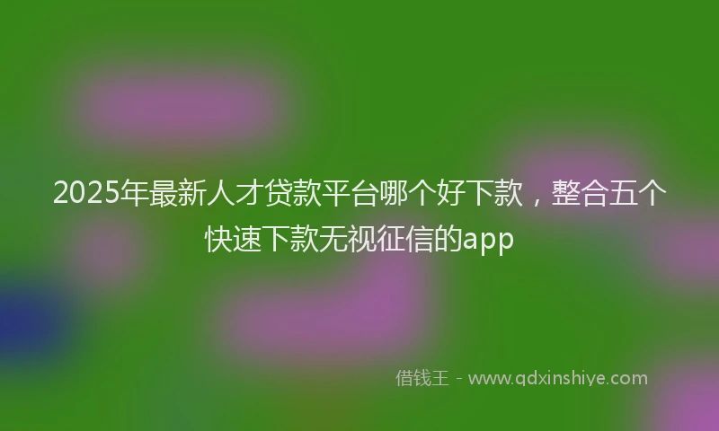 2025年最新人才贷款平台哪个好下款，整合五个快速下款无视征信的app