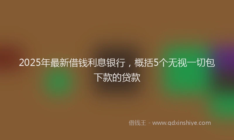 2025年最新借钱利息银行，概括5个无视一切包下款的贷款