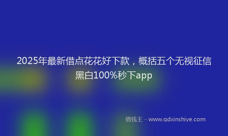2025年最新借点花花好下款，概括五个无视征信黑白100%秒下app