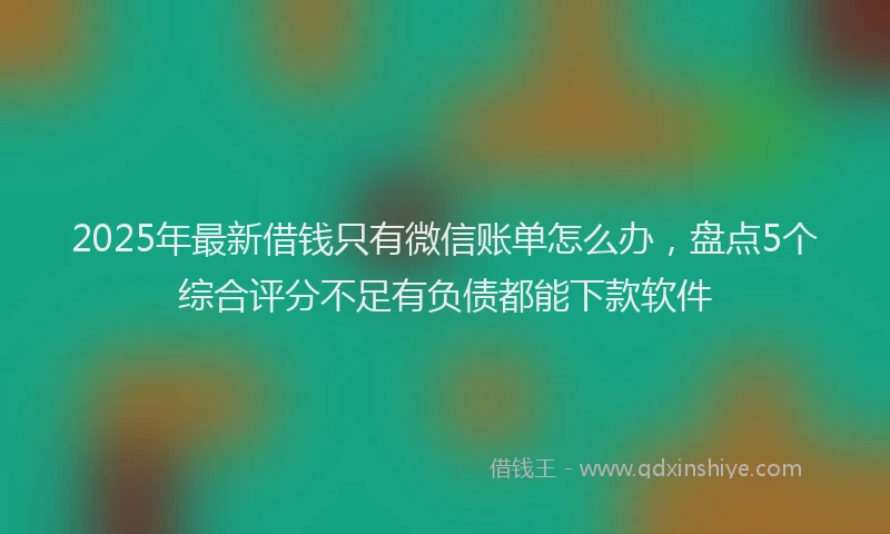 2025年最新借钱只有微信账单怎么办，盘点5个综合评分不足有负债都能下款软件