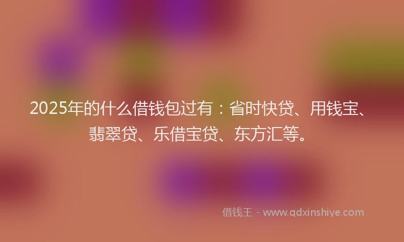 2025年的什么借钱包过有：省时快贷、用钱宝、翡翠贷、乐借宝贷、东方汇等。