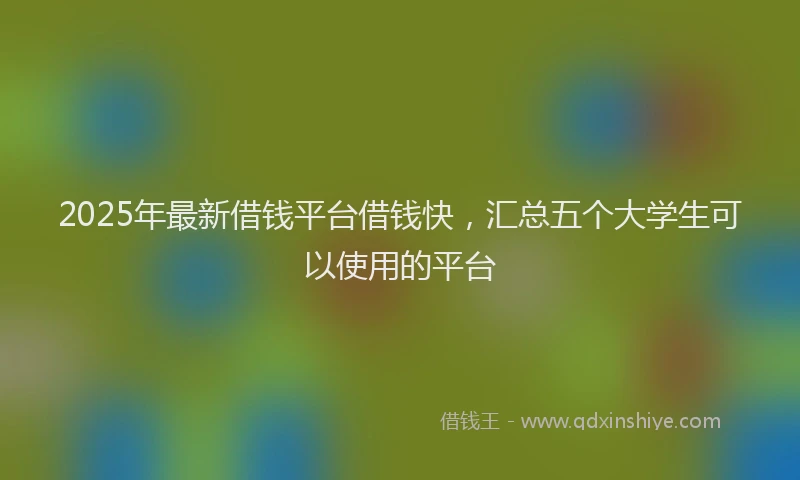 2025年最新借钱平台借钱快，汇总五个大学生可以使用的平台