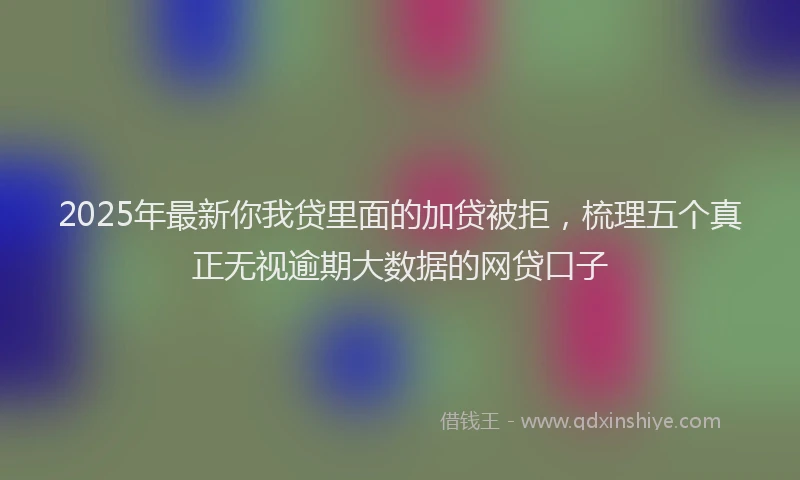 2025年最新你我贷里面的加贷被拒，梳理五个真正无视逾期大数据的网贷口子