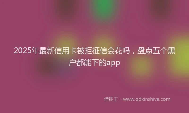 2025年最新信用卡被拒征信会花吗，盘点五个黑户都能下的app