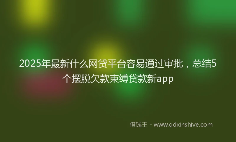 2025年最新什么网贷平台容易通过审批，总结5个摆脱欠款束缚贷款新app