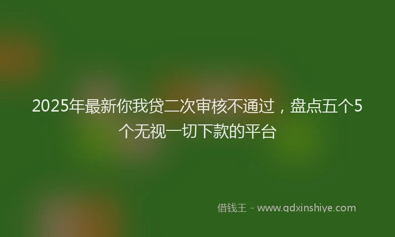 2025年最新你我贷二次审核不通过，盘点五个5个无视一切下款的平台