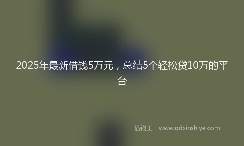 2025年最新借钱5万元，总结5个轻松贷10万的平台