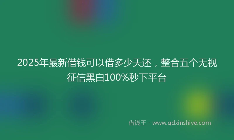 2025年最新借钱可以借多少天还，整合五个无视征信黑白100%秒下平台