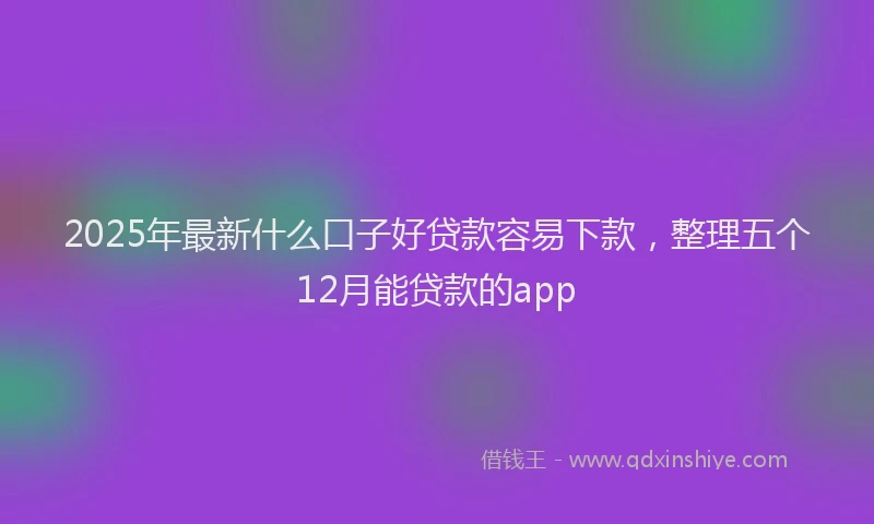 2025年最新什么口子好贷款容易下款，整理五个12月能贷款的app