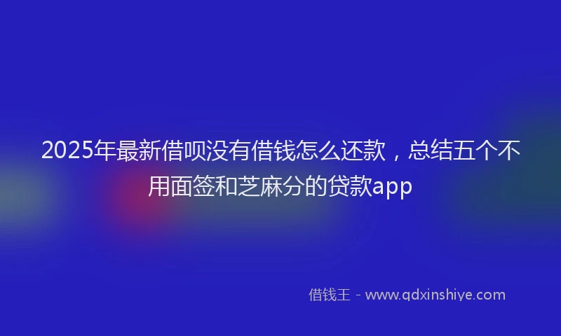 2025年最新借呗没有借钱怎么还款，总结五个不用面签和芝麻分的贷款app