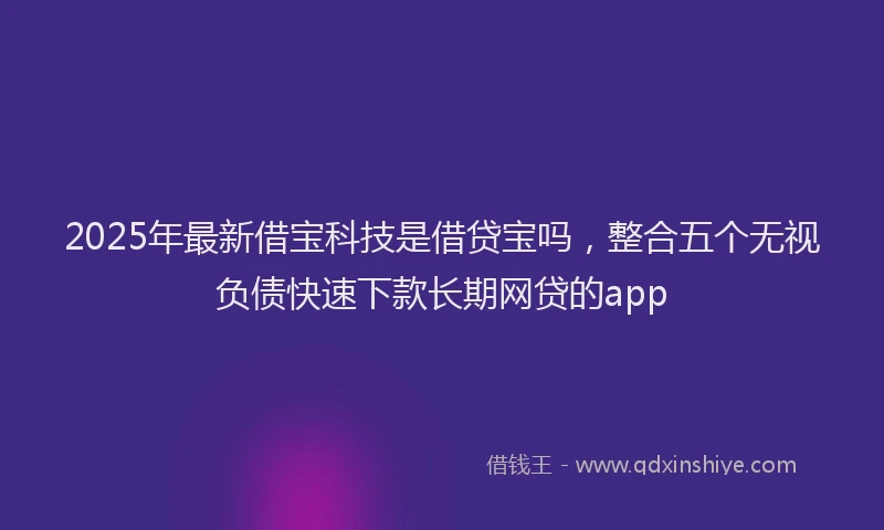 2025年最新借宝科技是借贷宝吗，整合五个无视负债快速下款长期网贷的app