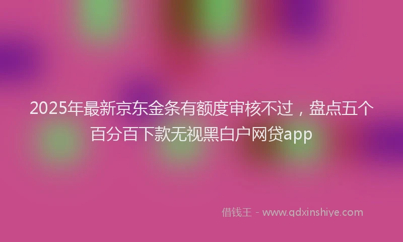 2025年最新京东金条有额度审核不过，盘点五个百分百下款无视黑白户网贷app