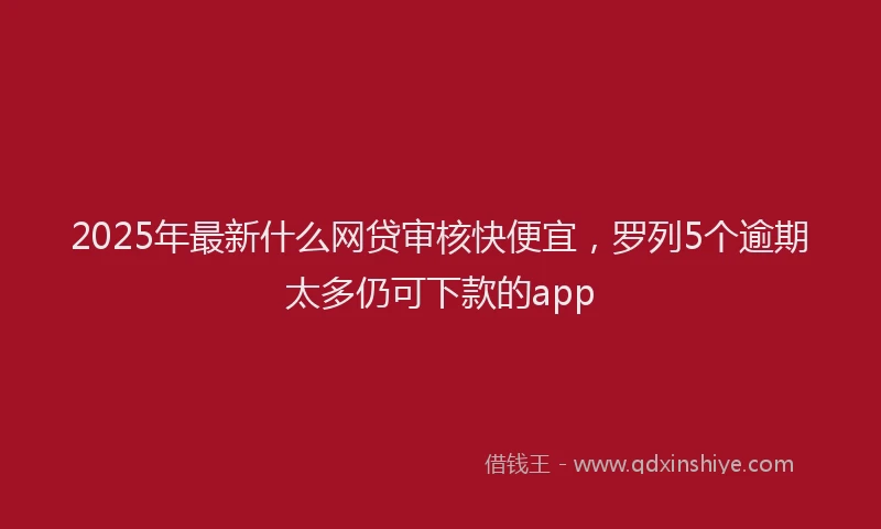 2025年最新什么网贷审核快便宜，罗列5个逾期太多仍可下款的app