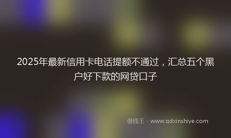 2025年最新信用卡电话提额不通过，汇总五个黑户好下款的网贷口子