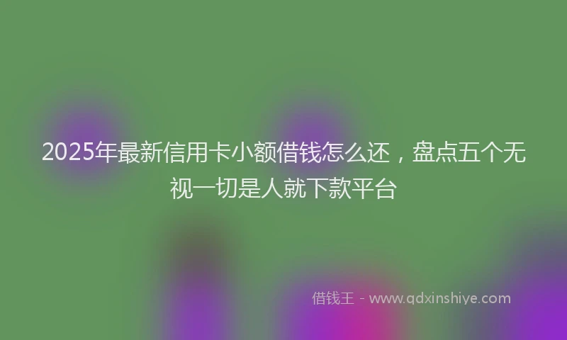 2025年最新信用卡小额借钱怎么还，盘点五个无视一切是人就下款平台