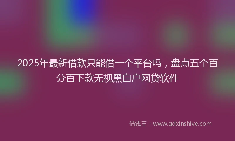 2025年最新借款只能借一个平台吗，盘点五个百分百下款无视黑白户网贷软件