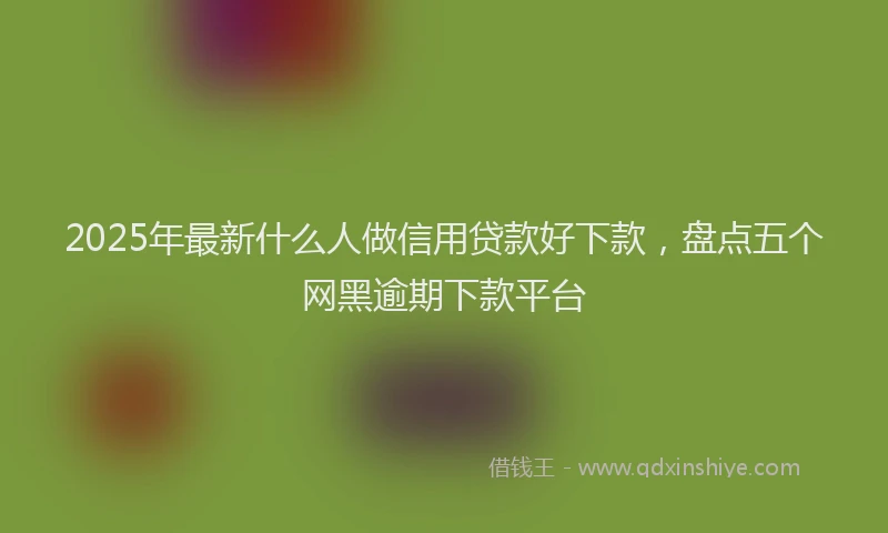 2025年最新什么人做信用贷款好下款，盘点五个网黑逾期下款平台