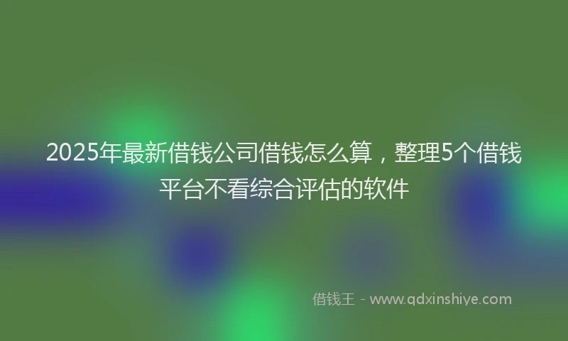 2025年最新借钱公司借钱怎么算，整理5个借钱平台不看综合评估的软件