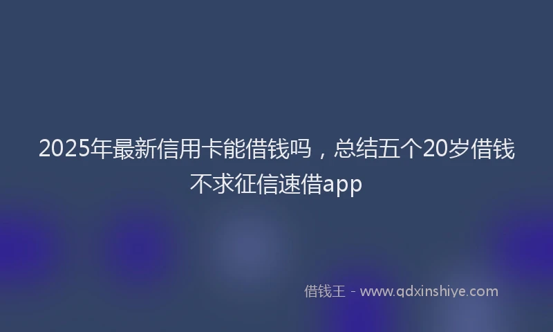 2025年最新信用卡能借钱吗，总结五个20岁借钱不求征信速借app