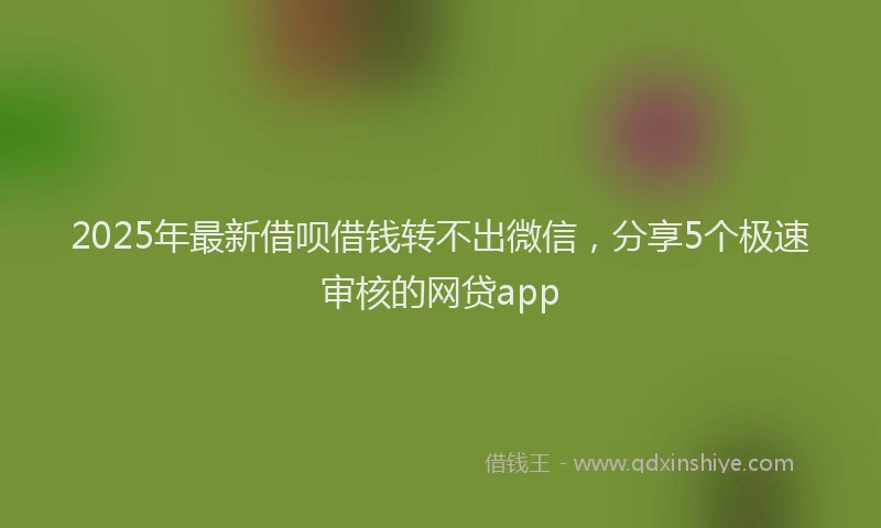 2025年最新借呗借钱转不出微信，分享5个极速审核的网贷app