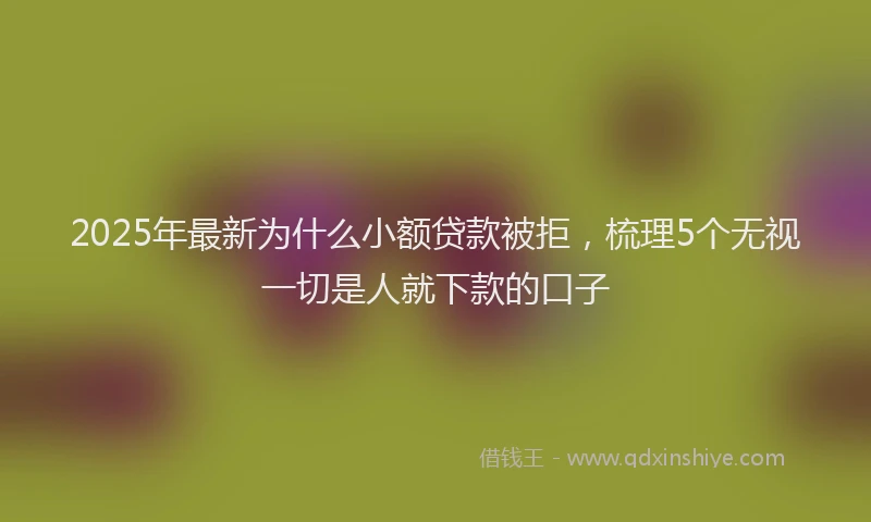 2025年最新为什么小额贷款被拒，梳理5个无视一切是人就下款的口子