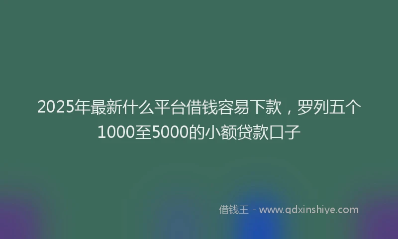 2025年最新什么平台借钱容易下款，罗列五个1000至5000的小额贷款口子