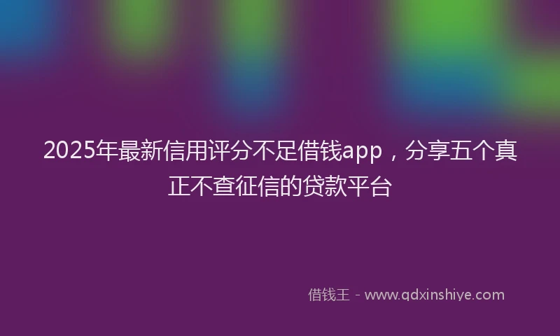 2025年最新信用评分不足借钱app，分享五个真正不查征信的贷款平台