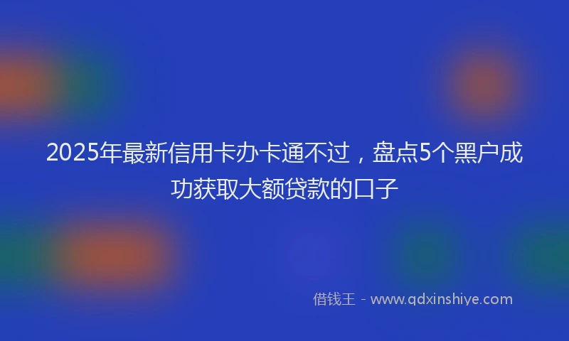 2025年最新信用卡办卡通不过，盘点5个黑户成功获取大额贷款的口子