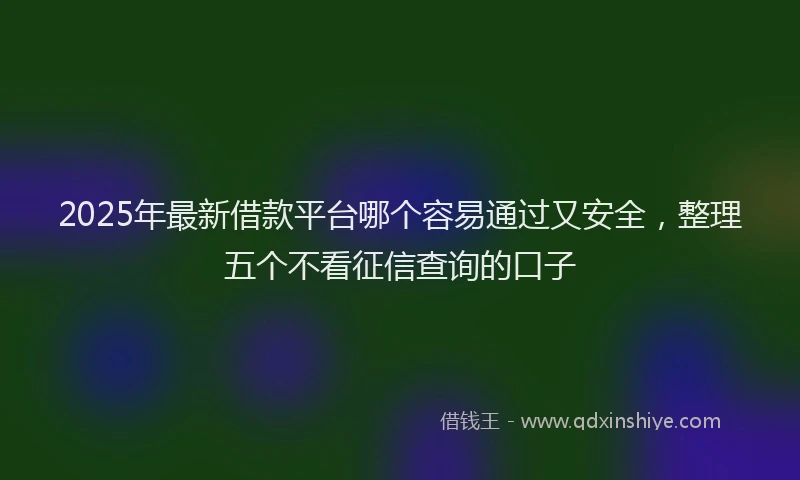 2025年最新借款平台哪个容易通过又安全，整理五个不看征信查询的口子