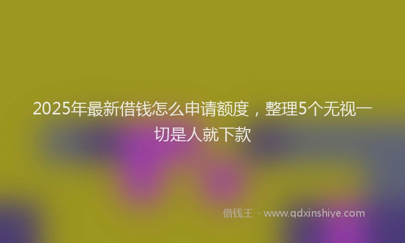 2025年最新借钱怎么申请额度，整理5个无视一切是人就下款