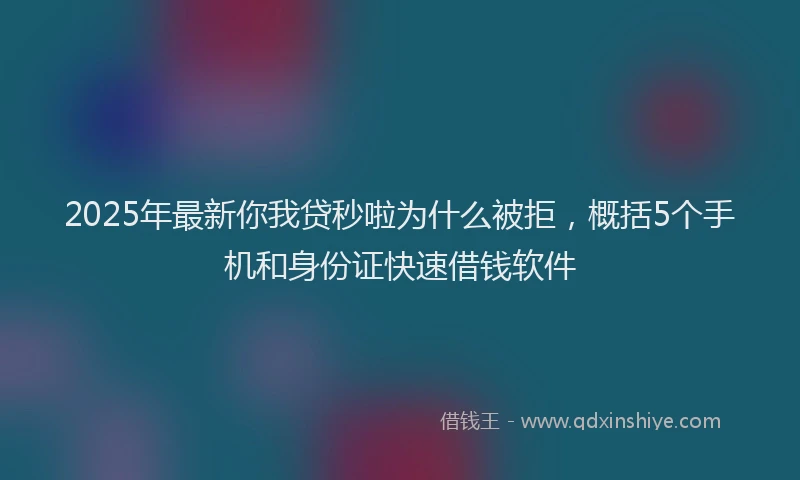 2025年最新你我贷秒啦为什么被拒，概括5个手机和身份证快速借钱软件