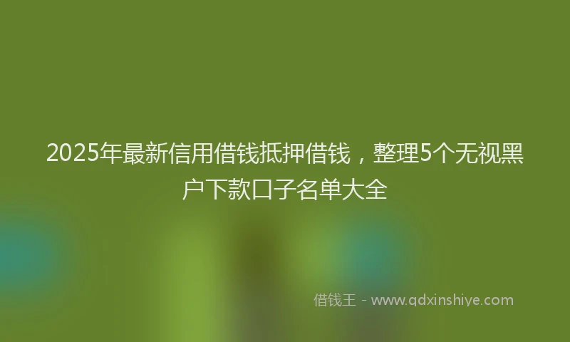 2025年最新信用借钱抵押借钱，整理5个无视黑户下款口子名单大全