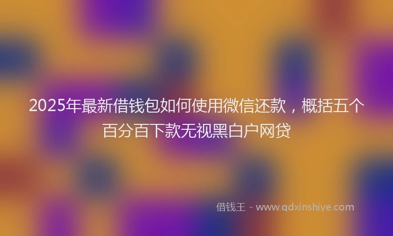2025年最新借钱包如何使用微信还款，概括五个百分百下款无视黑白户网贷