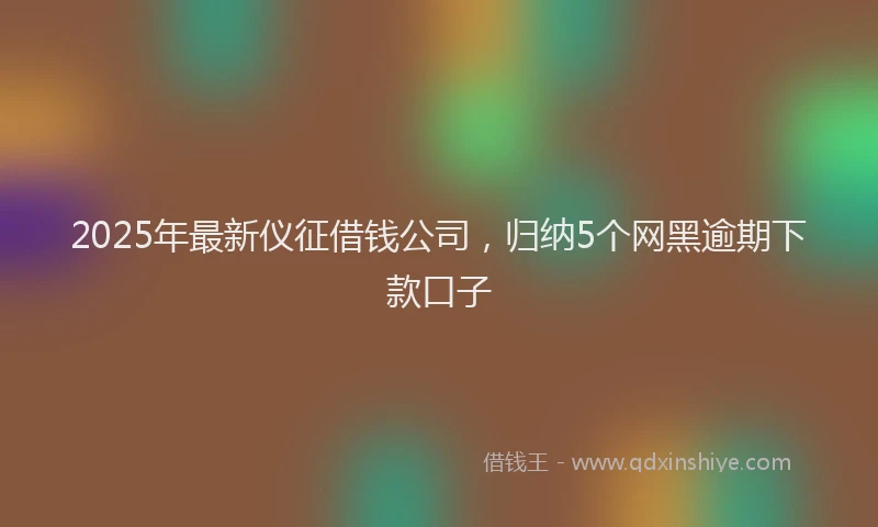 2025年最新仪征借钱公司，归纳5个网黑逾期下款口子