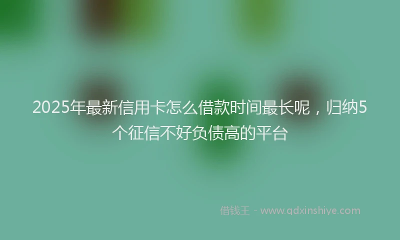 2025年最新信用卡怎么借款时间最长呢，归纳5个征信不好负债高的平台