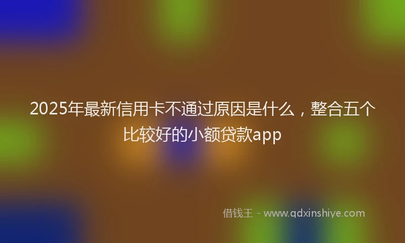 2025年最新信用卡不通过原因是什么，整合五个比较好的小额贷款app