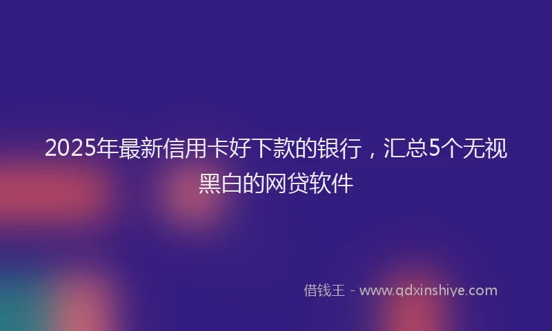 2025年最新信用卡好下款的银行，汇总5个无视黑白的网贷软件