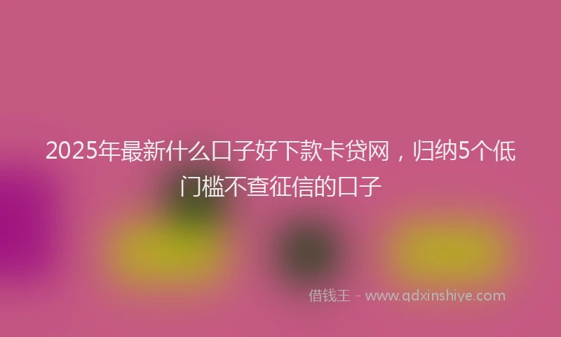 2025年最新什么口子好下款卡贷网，归纳5个低门槛不查征信的口子