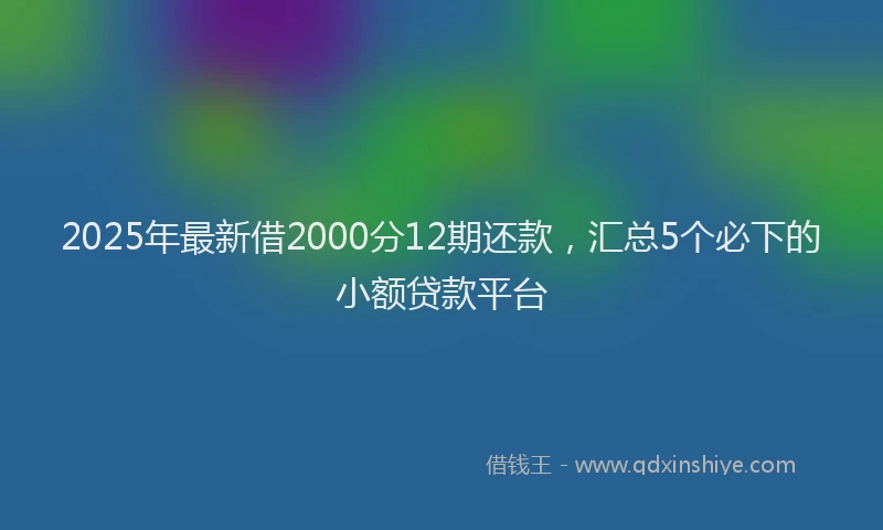 2025年最新借2000分12期还款，汇总5个必下的小额贷款平台